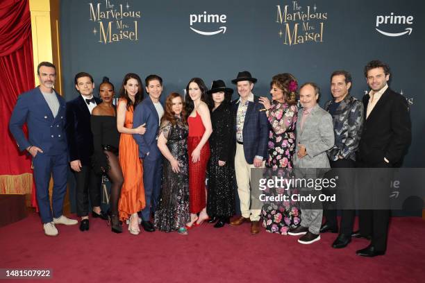 The cast and crew pose at the season 5 premiere of Prime Video's "The Marvelous Mrs. Maisel" at The Standard Highline on April 11, 2023 in New York...