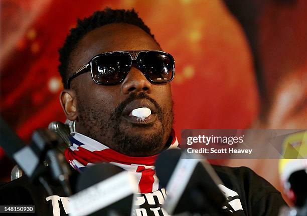 Dereck Chisora during a head to head press conference on July 11, 2012 in London, England.