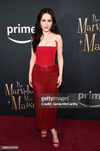 Rachel Brosnahan attends as Prime Video celebrates the final season of "The Marvelous Mrs. Maisel" at The High Line Room at The Standard Highline on...