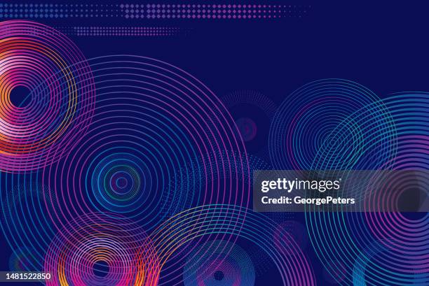ilustrações de stock, clip art, desenhos animados e ícones de abstract background with colorful circles - fundo-de-várias-cores