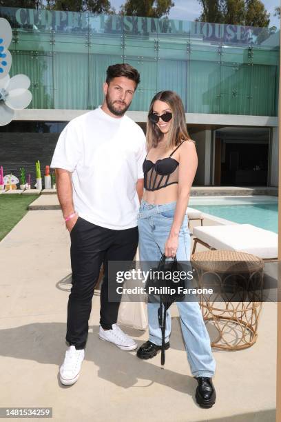 Brock Davies and Scheana Shay attend the CLD Pre-Festival House 2023 on April 11, 2023 in Beverly Hills, California.