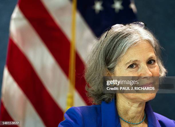 Green Party presidential candidate Dr. Jill Stein conducts a press conference at the National Press Club July 11 announcing Cheri Honkala as her...