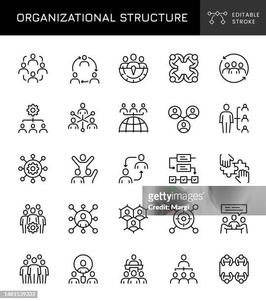 organizational structure icons - hierarchy stock illustrations