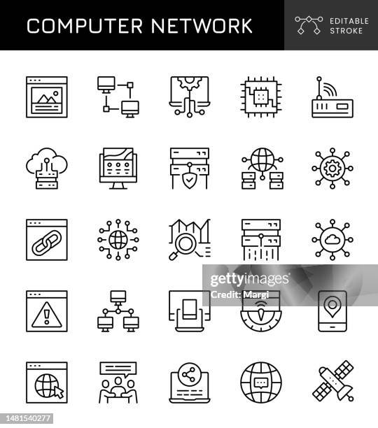 computer network icons - data analyst stock illustrations