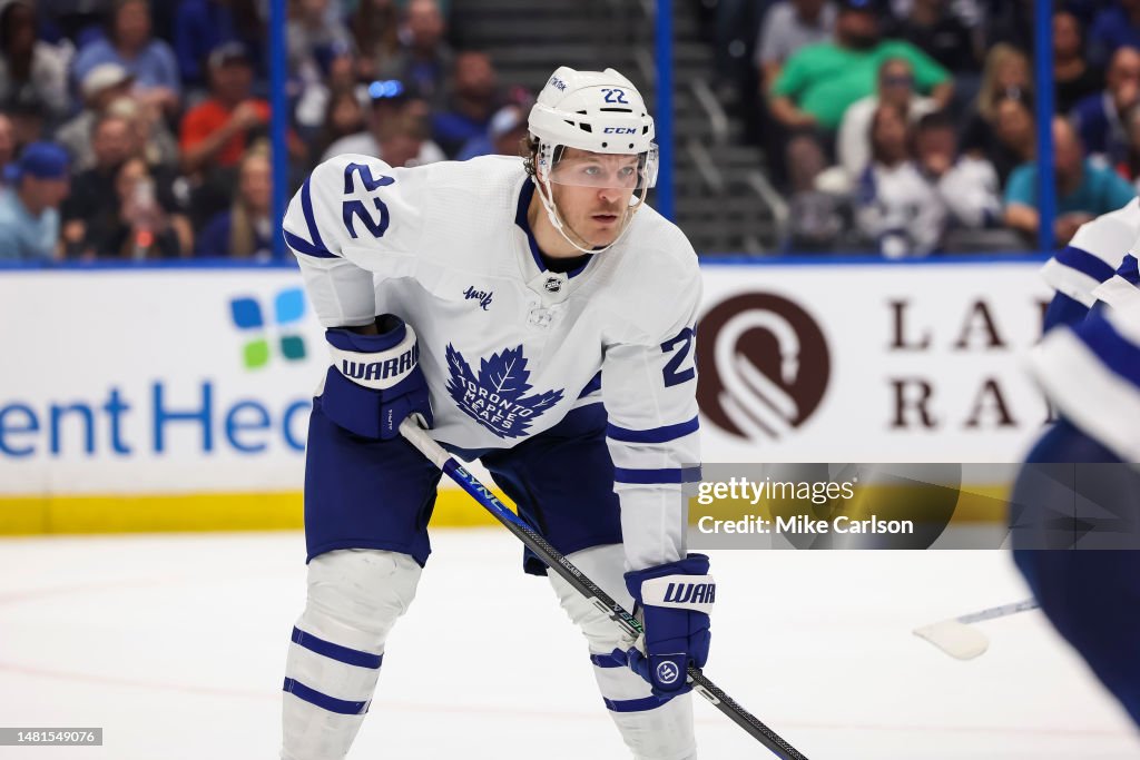 Jake McCabe of the Toronto Maple Leafs against the Tampa Bay... News