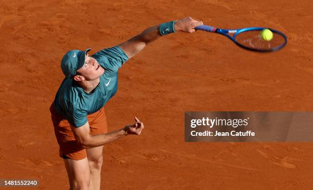 Jack Draper of Great Britain during day three of the Rolex Monte-Carlo Masters 2023 at Monte-Carlo Country Club on April 11, 2023 in...
