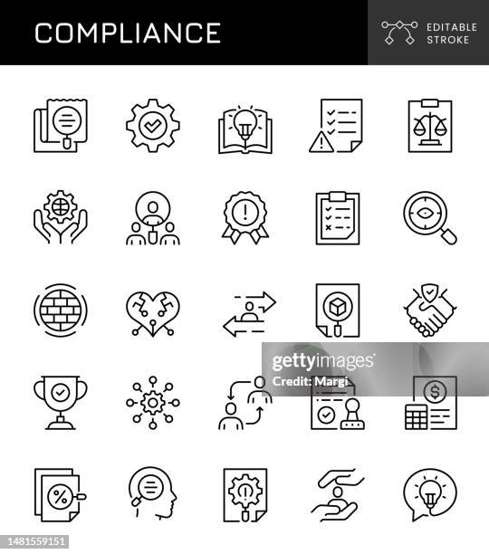 compliance icons - harmony stock illustrations