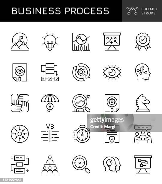 symbole für geschäftsprozesse - geschäftsprozess stock-grafiken, -clipart, -cartoons und -symbole