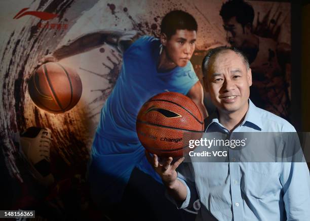 Li Ning, founder and chairman of Li Ning Co., visits a Li Ning flagship store on July 10, 2012 in Chengdu, China. Li Ning Co Ltd saw its chief...