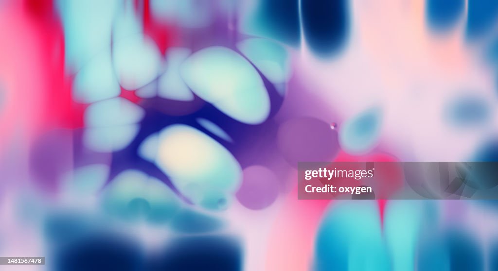 Abstract Multi Сolored Amoeba Spoted Blob Shape Pattern Medicine Watercolor Aqua Pink Background