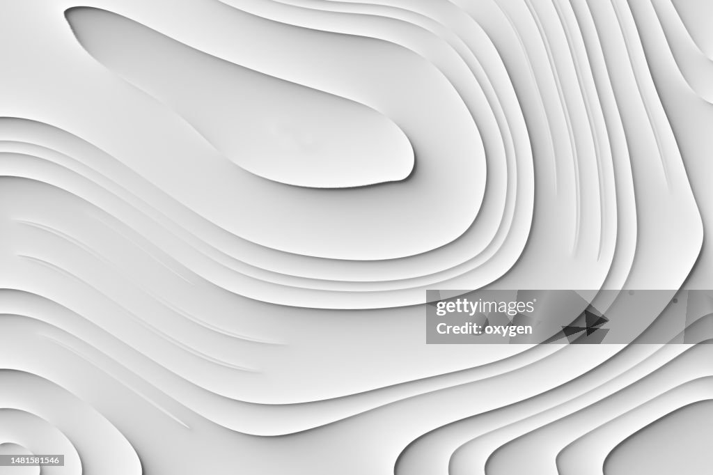 Abstract Fluid Gray Topography Lines White background