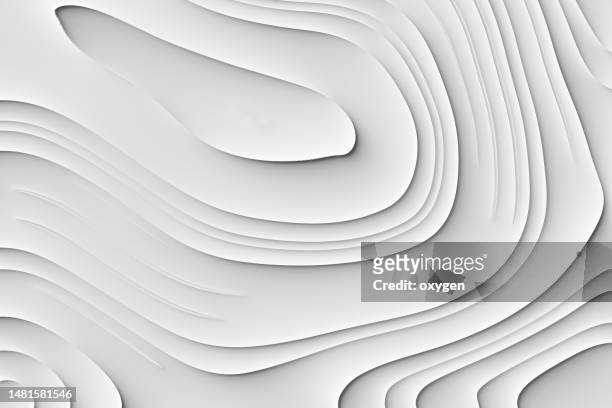 abstract fluid gray topography lines white background - topography stockfoto's en -beelden