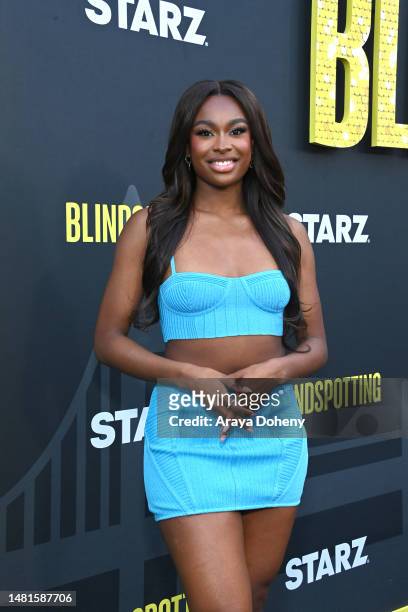 Coco Jones attends the Blindspotting season 2 premiere and FYC event on April 11, 2023 in Los Angeles, California.