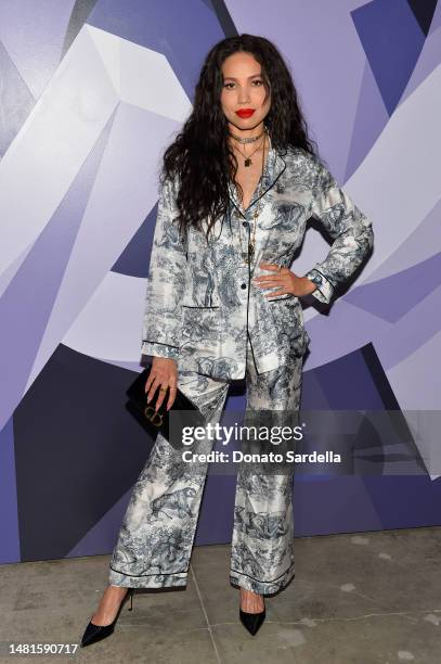 Jurnee Smollett attends Dare In Gris Dior The Grey Zone Opening on April 11, 2023 in Los Angeles, California.