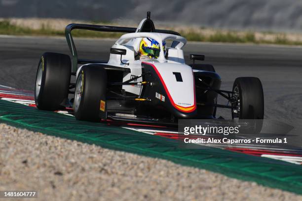 Nerea Marti of Spain and Campos Racing drives on track during day two of F1 Academy Testing at Circuit de Barcelona-Catalunya on April 12, 2023 in...