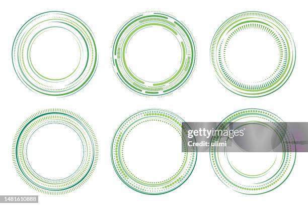 circle design elements - concentric rings vector line stock illustrations
