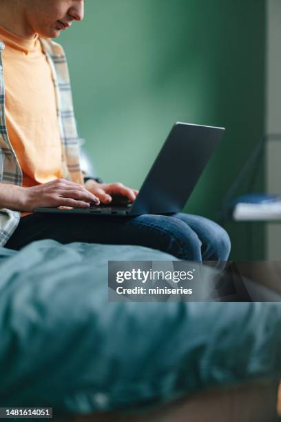 Computer Hand Boy 185 Close Laptop Boy Homework Stock Photos, High-Res Pictures, and ...