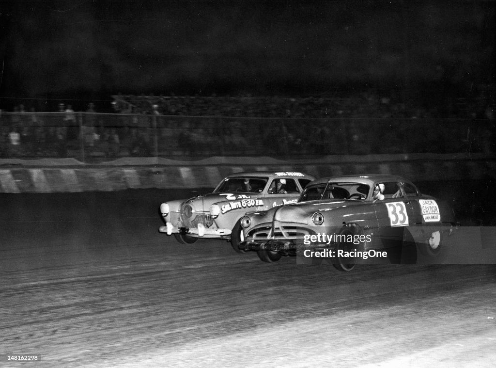 Carrell Raceway Lou Figaro moves his Hudson to the inside of George Seeger’s... News ...