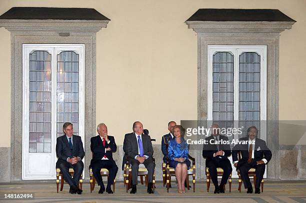 Patrimonio Nacional President Jose Rodriguez Spiteri, Spanish Foreign Minister Jose Manuel Garcia Margallo, King Juan Carlos of Spain, Queen Sofia of...