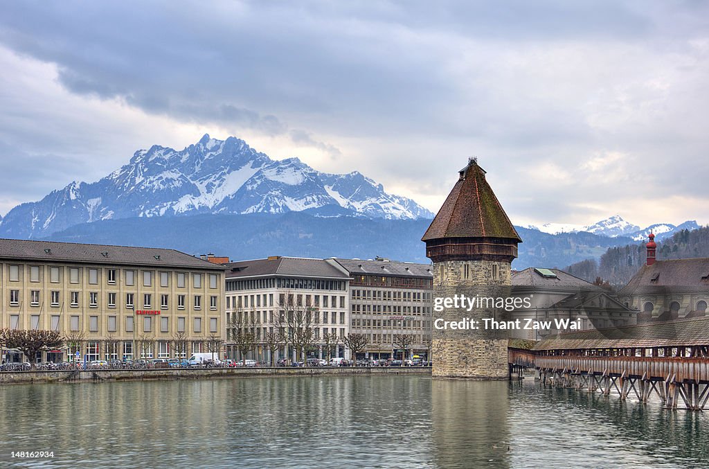 Mount Pilatus and Lucerne lake
