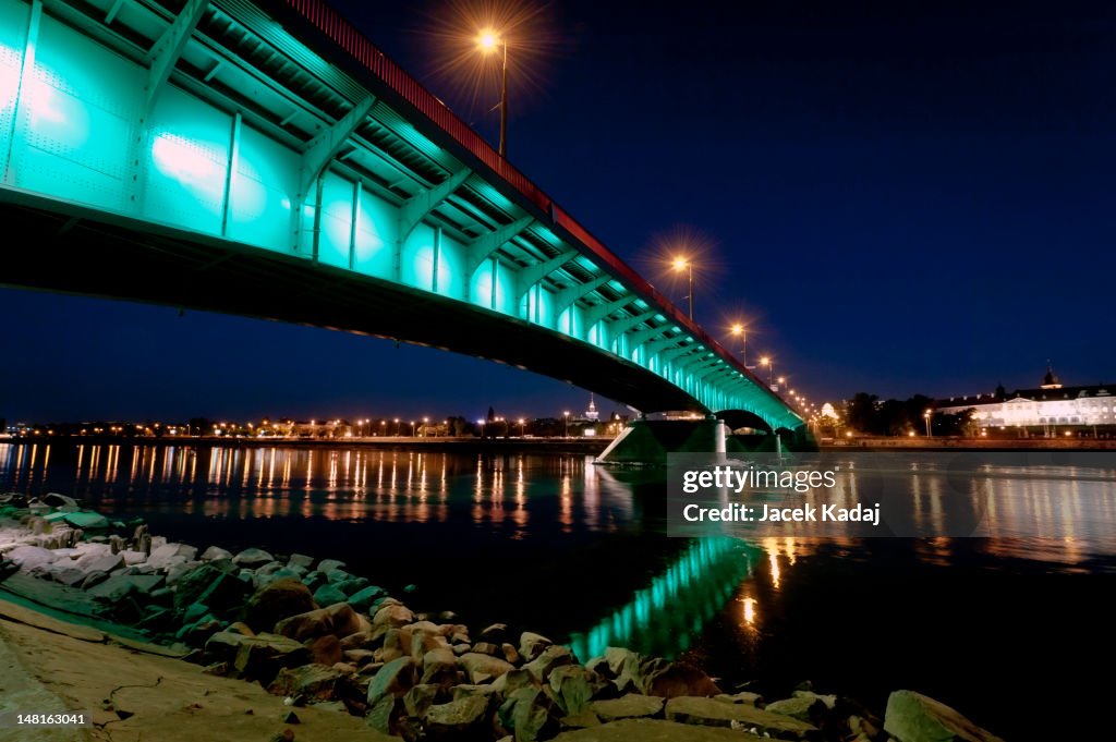 Night view of Warsaw