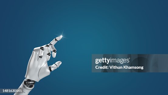 Artificial intelligence robot finger touching