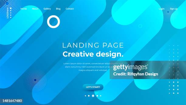 landing page template creative design. modern futuristic geometric abstract background. - homepage stock illustrations