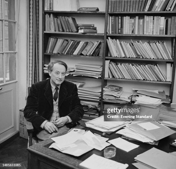 British philosopher Professor Michael Oakeshott seated in his office on February 20th, 1961.