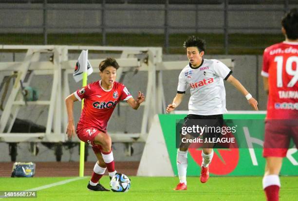 Kodai SANO of Fagiano Okayama during the J.LEAGUE Meiji Yasuda J2 9th Sec. Match between Fagiano Okayama and Roasso Kumamoto at CITY LIGHT STADIUM on...