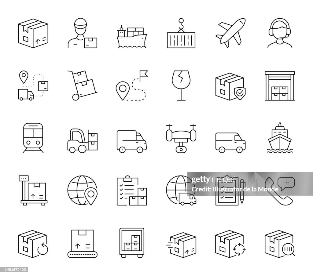 Logistics Editable Stroke Line Icons