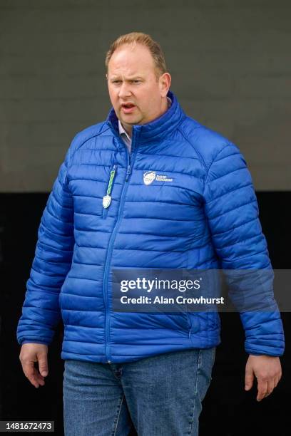 David Menuisier poses at Nottingham Racecourse on April 12, 2023 in Nottingham, England.