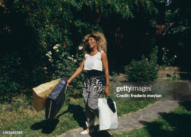 The American singer Tina Turner at her home in London.