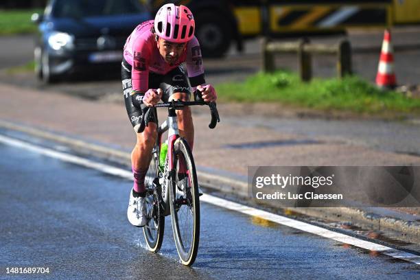 Ben Healy of Ireland and Team EF Education-EasyPost competes in the breakaway during the 63rd De Brabantse Pijl - La Fleche Brabanconne 2023, Men's...