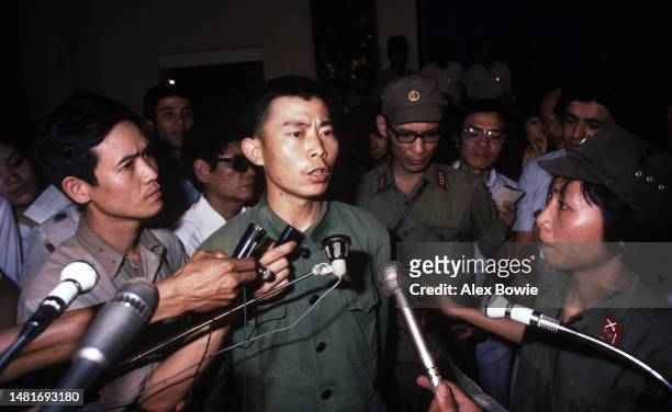 Chinese soldier, captured by Vietnamese forces, is presented to the media as a series of border clashes erupt between the People's Republic of China...