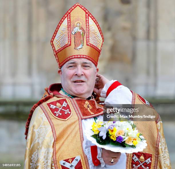 The Most Reverend and Right Honourable Stephen Cottrell, Archbishop of York awaits the arrival of King Charles III and Camilla, Queen Consort for the...