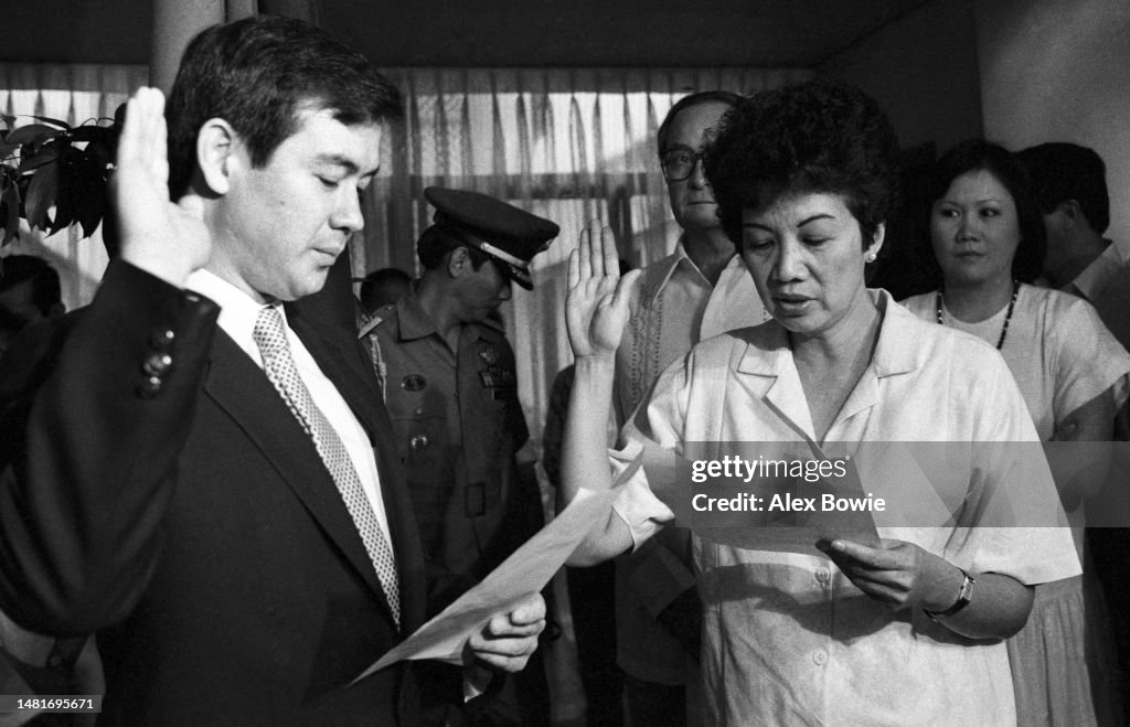 Corazon Locsin Corazon Aquino began her first full day as President of the... News ...