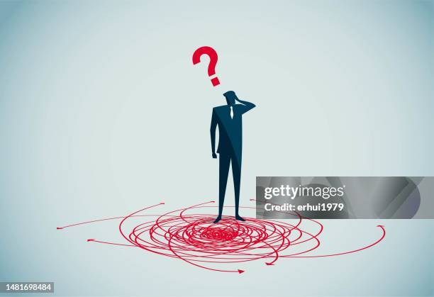 illustrations, cliparts, dessins animés et icônes de direction confuse - emmêlé