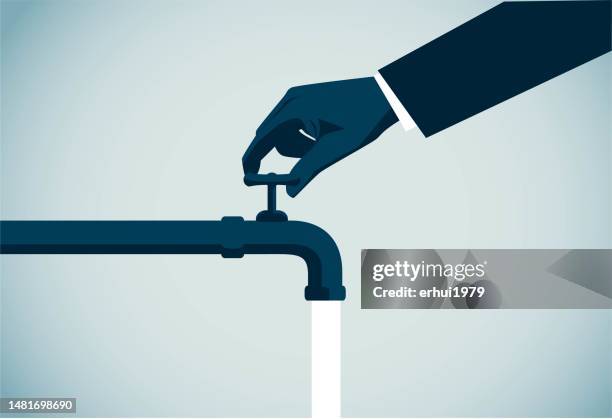 water conservation - leaking sink stock illustrations