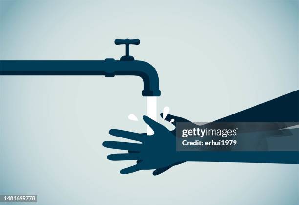 illustrations, cliparts, dessins animés et icônes de se laver les mains - eau courante