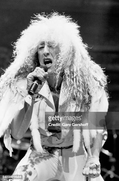 American Heavy Metal singer Dee Snider , of the band Twisted Sister, performs onstage at Radio City Music Hall, New York, New York, January 24, 1986.