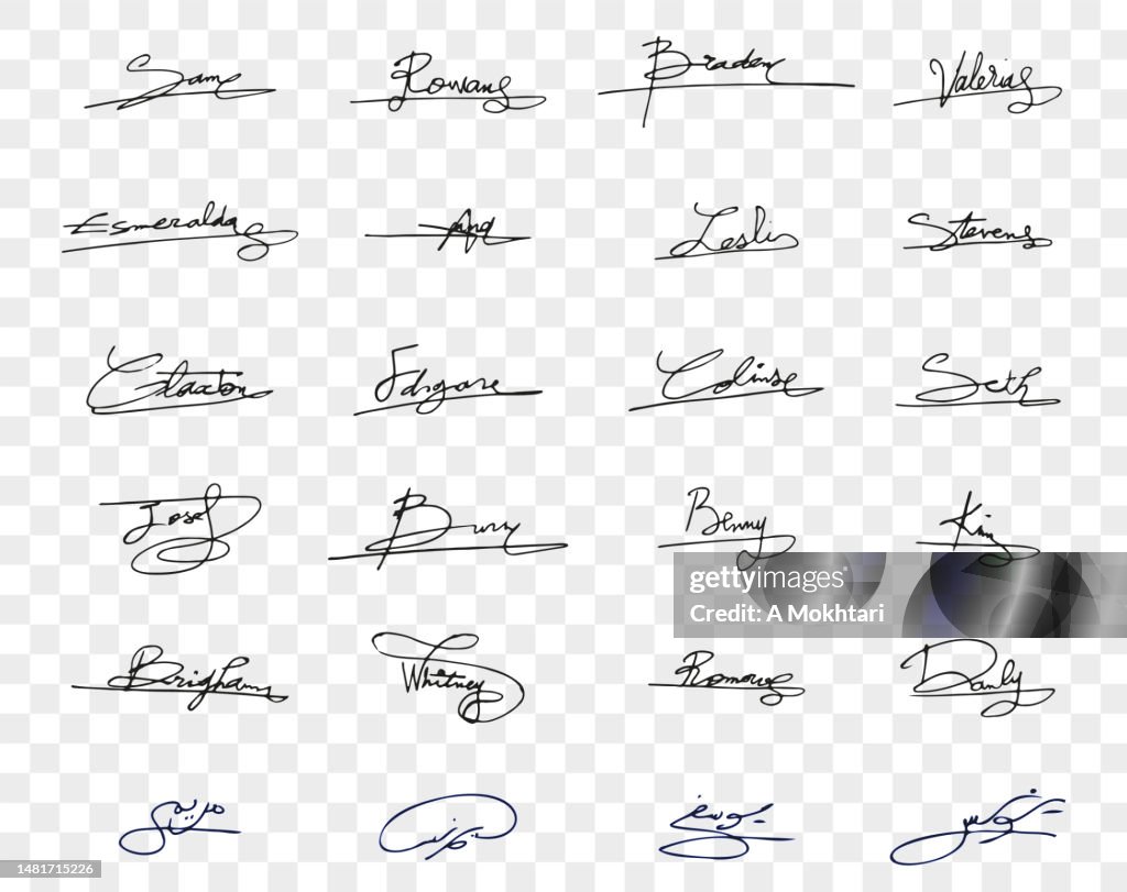 Signature Background Pattern Signatures On Transparent Background High-Res Vector Graphic - Getty Images