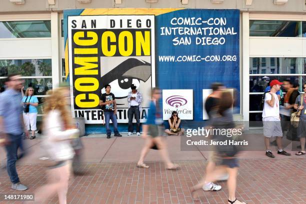 San Diego prepares for 2012 Comic-Con at the San Diego Convention Center on July 11, 2012 in San Diego, California.