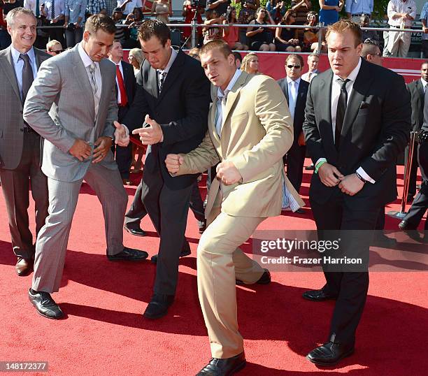 Brothers Dan Gronkowski, Gordie Gronkowski, Rob Gronkowski and Glenn Gronkowski arrive at the 2012 ESPY Awards at Nokia Theatre L.A. Live on July 11,...