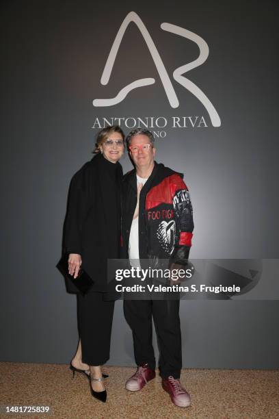 Alessandra Mion and Ernst Knam attend the Princess Garden – Antonio Riva Milano Fashion Show Photocall at Società del Giardino on April 12, 2023 in...