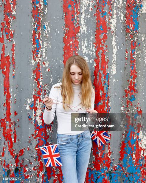 patriotic junior uk - street party stock pictures, royalty-free photos & images