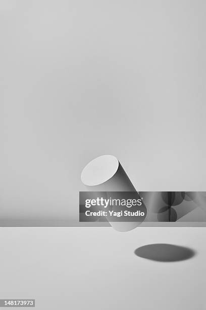 floating column  with white background - cylinder stock pictures, royalty-free photos & images