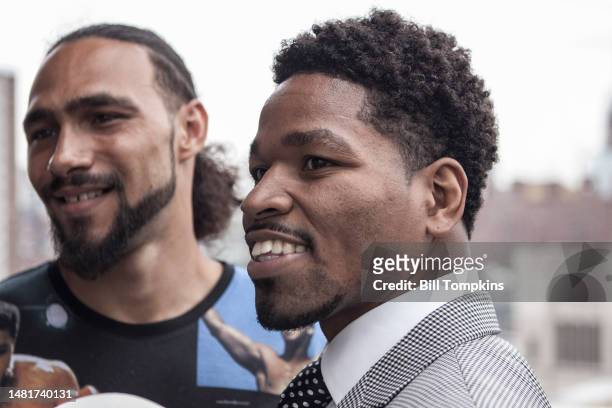 Shawn Porter and Keith Thurman speak to the Press prior to their WBA Welterweight title fight at The Dream Hotel on June 23, 2016 in New York City.