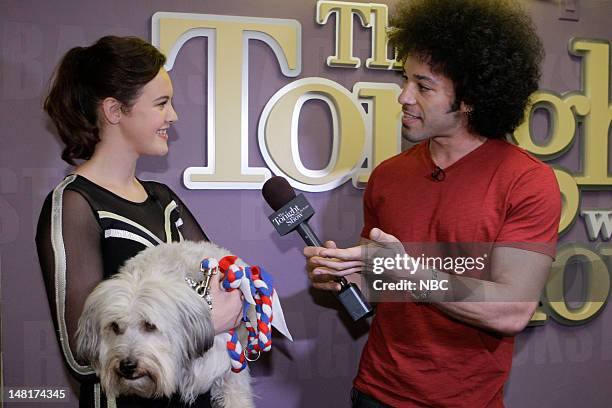 Episode 4284 -- Pictured: Ashleigh Butler and Pudsey the dog during an inteview with Bryan Branly backstage on July 11, 2012 --