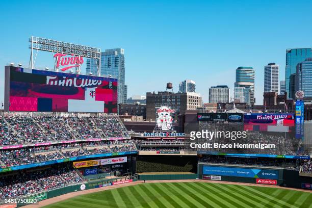 General view during a game between the Minnesota Twins and Houston Astros on April 7, 2023 at Target Field in Minneapolis, Minnesota.