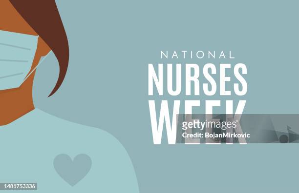 stockillustraties, clipart, cartoons en iconen met national nurses week poster. vector - heart month